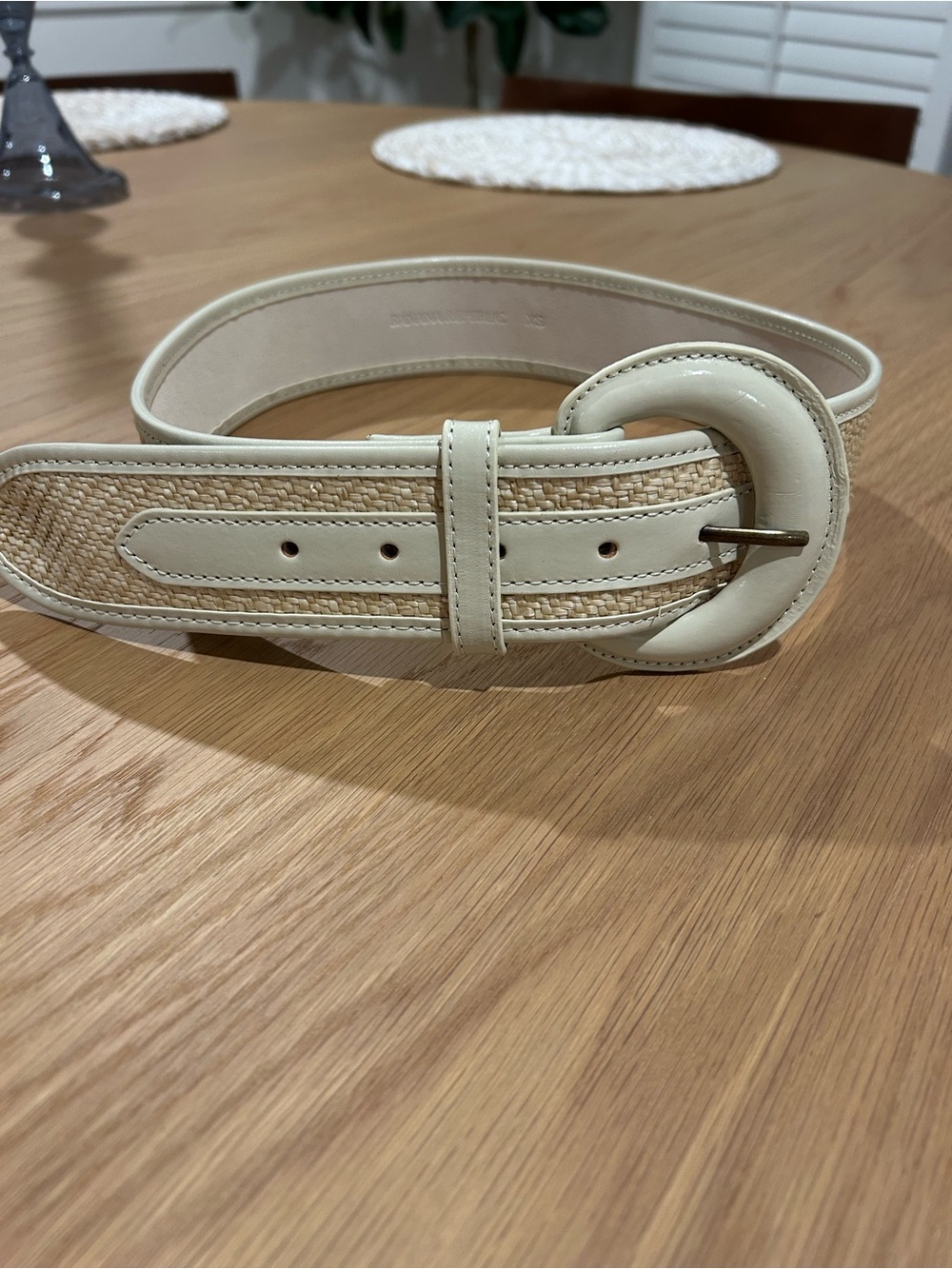 Banana Republic Raffia Leather Buckle Belt XS